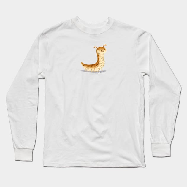 Cute Snake Millipede Long Sleeve T-Shirt by julianamotzko